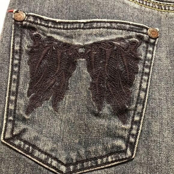 Free people dark wash long denim high low skirt - Picture 9 of 12